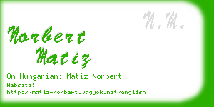 norbert matiz business card